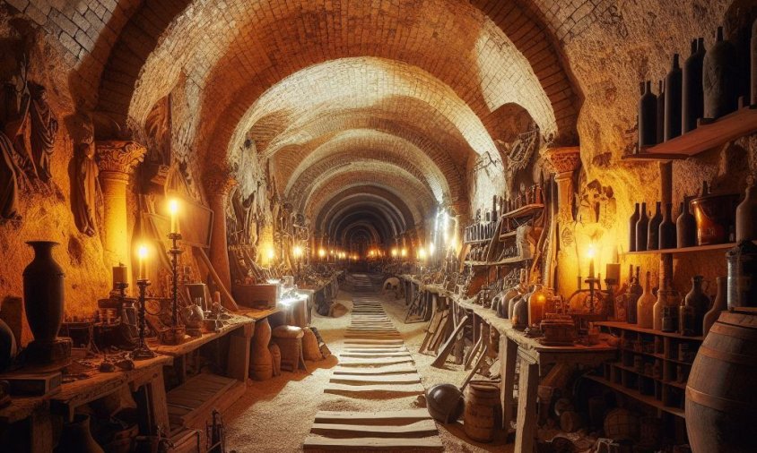 Recreació de com podria haver sigut el túnel en l'època Medieval