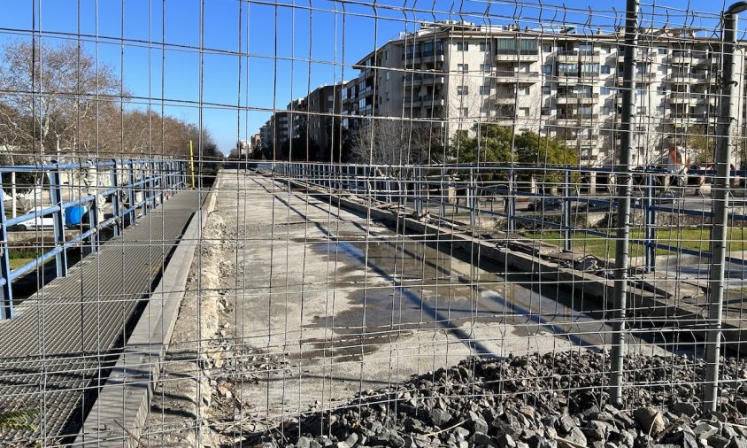 Imatge de les valles instal·lades a l'antiga via del tren, el passat divendres