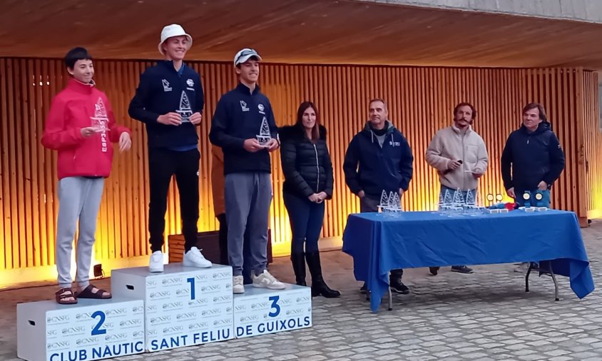 Miguel Garcia i Joan Fargas al podi de Sant Feliu de Guíxols