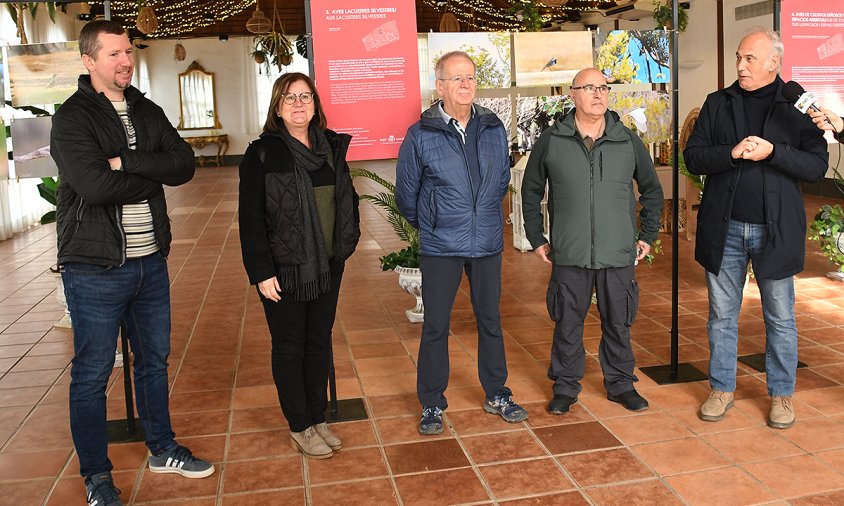 Enric Pàmies, Camí Mendoza, Pep Aguadé, Eduardo Trallero i Francisco Javier Castillo, ahir, en l'acte de presentació de l'exposició