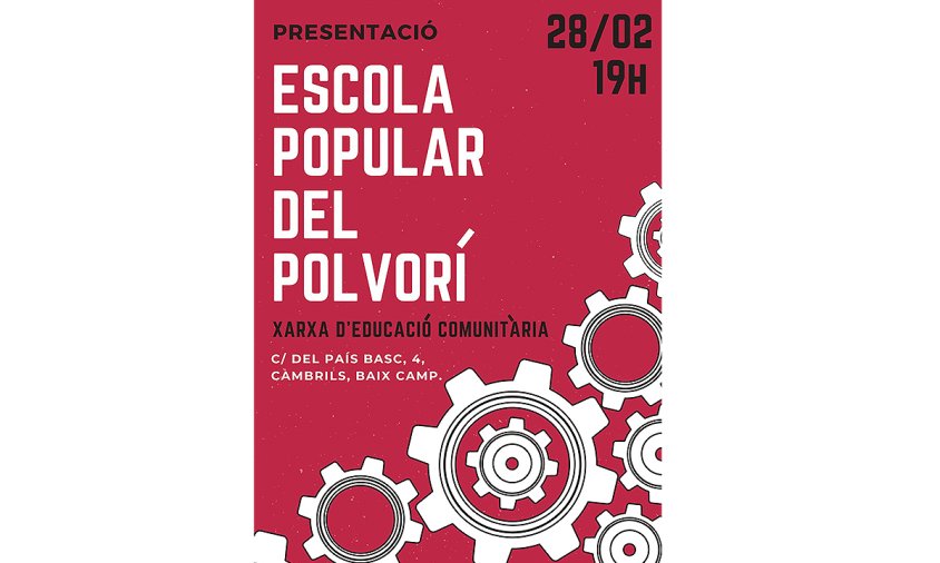 Cartell de la presentació de l'Escola Popular del Polvorí