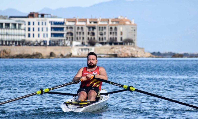 Xavier Blach durant el transcurs de la regata Veterà Masculí