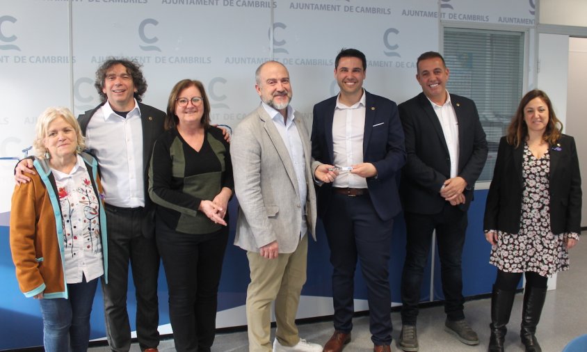 L'alcalde i els regidors durant la presentació dels pressupostos, aquesta tarda a l'Ajuntament de Cambrils