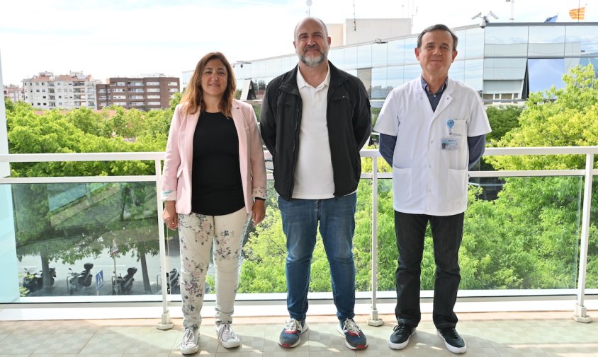 Un moment de la presentació de les jornades, ahir, des de la terrassa de l'Hospital Lleuger. D'esquerra a dreta: Gemma Balanyà, Alfredo Clúa i Francesc Margalef