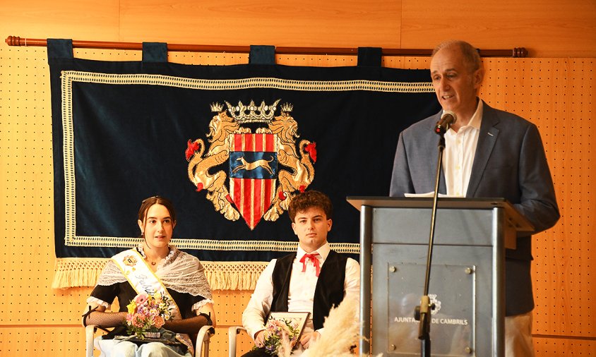 Eduard Vallès, ahir, en un moment del pregó de la Fira