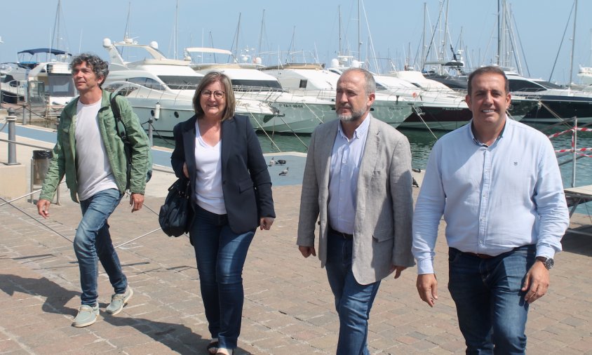 Jordi Barberà, Camí Mendoza, Alfredo Clúa i Enric Daza, el dia que es va anunciar el pacte de govern