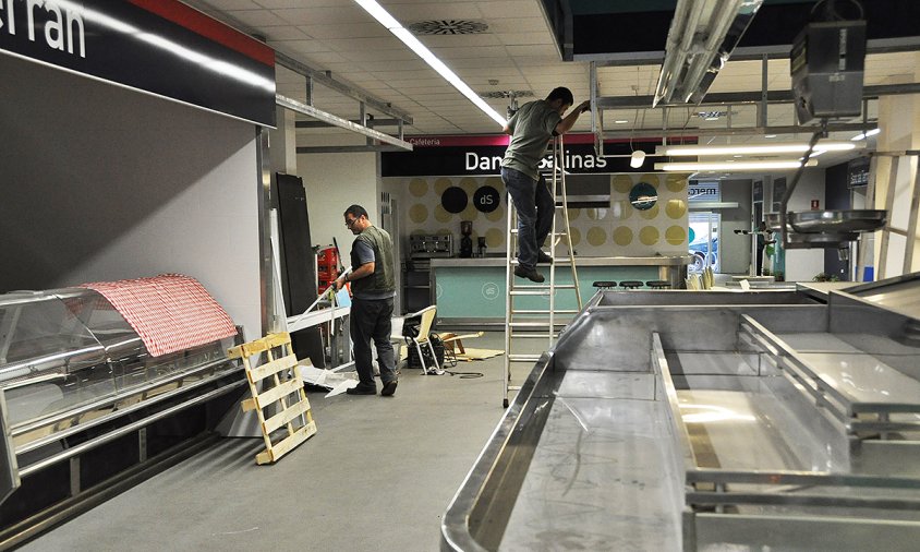 Desmantellament del mercat de la Platja, a principis del mes d'octubre de 2009