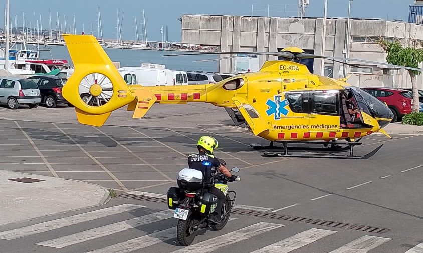 L'helicòpter d'emergències va traslladar el ferit a l'hospital Vall d'Hebron de Barcelona