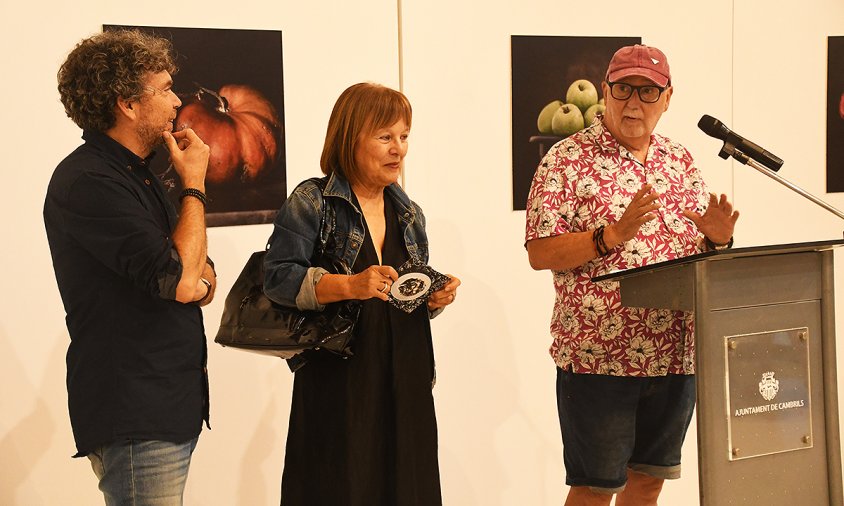 Jordi Barberà, Nani Nolla i Pep Escoda, ahir, a la inauguració de l'exposició