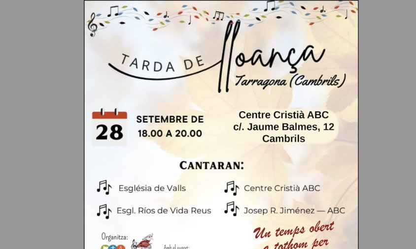 Cartell de l'esdeveniment que se celebrarà aquest proper dissabte a la tarda