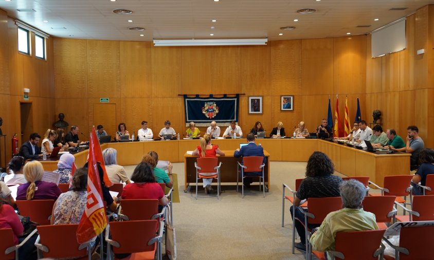 Imatge de la sala de plens, durant el ple ordinari del passat 27 de setembre