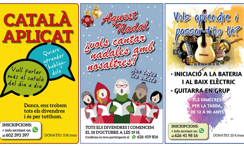 Cartell de les activitats al Centre Cristià ABC