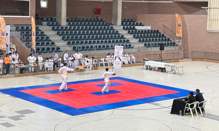 Imatge d'una competició de taekwondo al Palau Municipal d'Esports