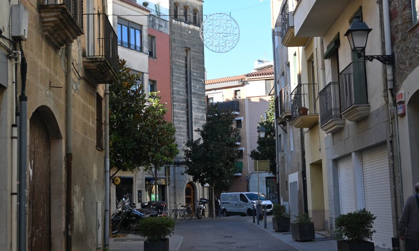 Imatge d'un dels motius nadalencs instal·lats al carrer de Sant Plàcid