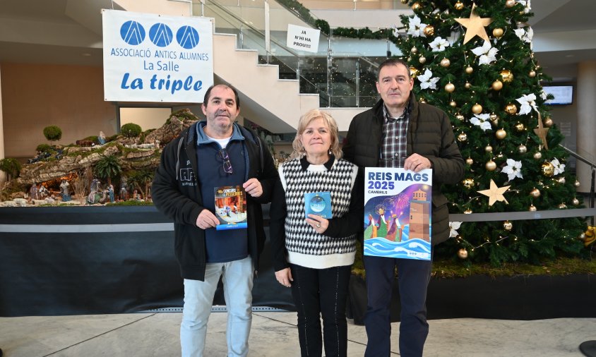 Presentació de les activitats de Nadal. D'esquerra a dreta: Domingo Capafons, Teresa Recasens i Alfred Sarrà