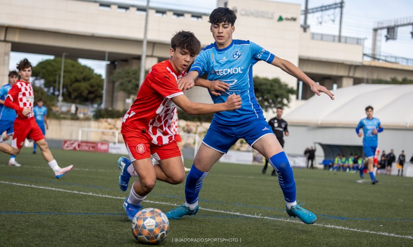 Imatge del partit entre el Cadet A i el Girona FC