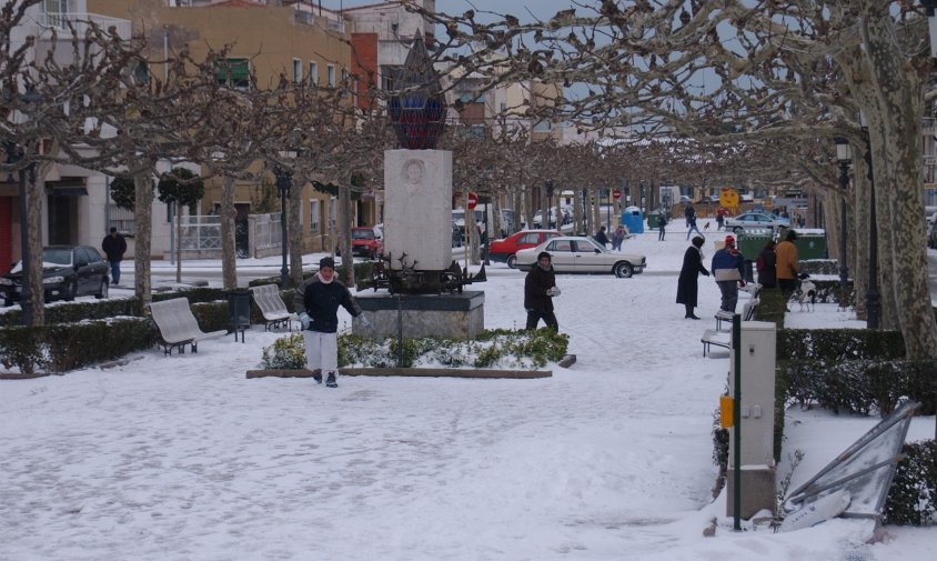 Imatge de la històrica nevada del 15 de desembre de 2001, en la qual es van registrar -3 ºC