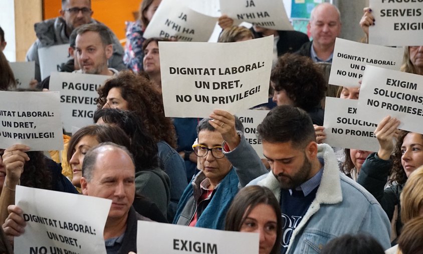 Imatge de la protesta dels treballadors municipals del passat 15 de desembre