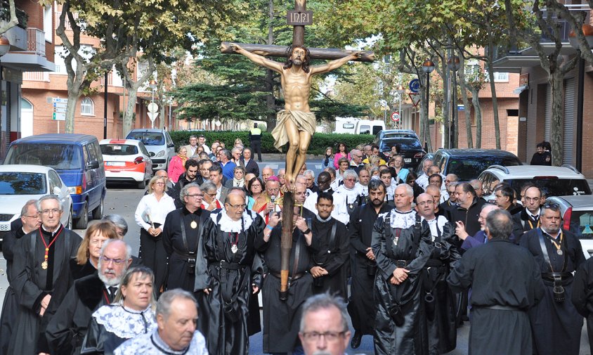 Un moment del Via Crucis d'ahir, emmarcat en la Trobada de Portants de la Santa Creu