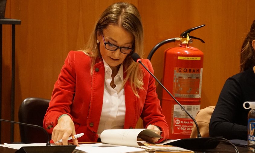 Isabel Segarra, portaveu municipal de VOX, durant el ple del passat mes de desembre