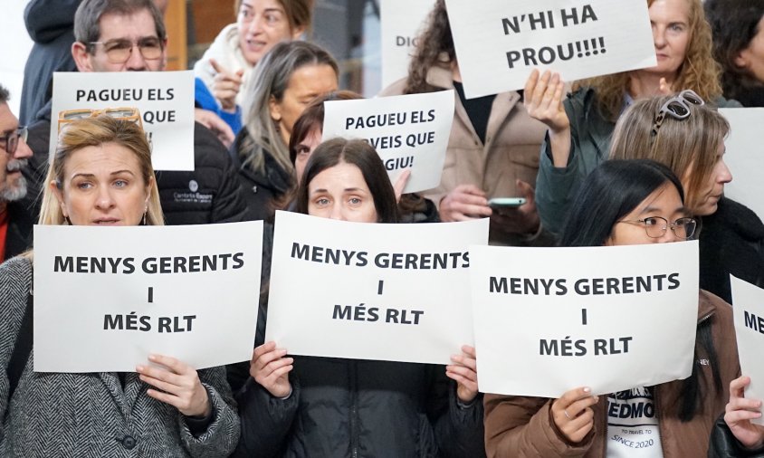 Imatge de la protesta dels treballadors municipals del passat 23 de gener