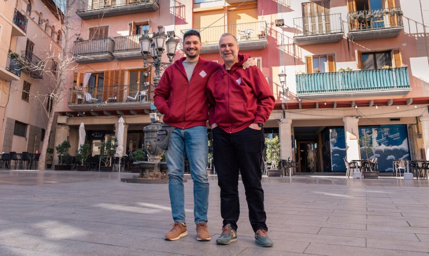 Eduard Rull i Pep Prat a la Plaça de la Vila