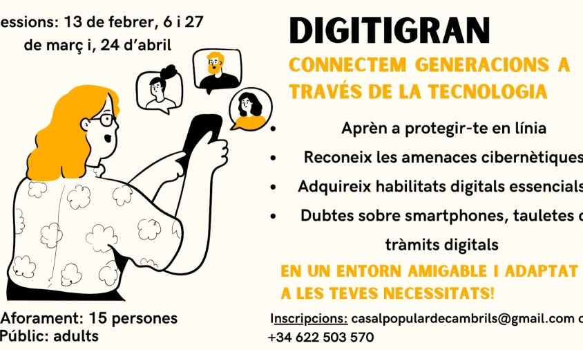 Cartell del taller gratuït "Digitigran"