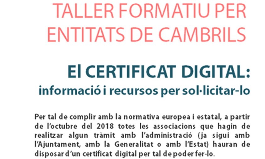 Cartell del taller formatiu