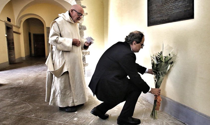 El president Quim Torra, ahir, a la cartoixa de la Valsainte