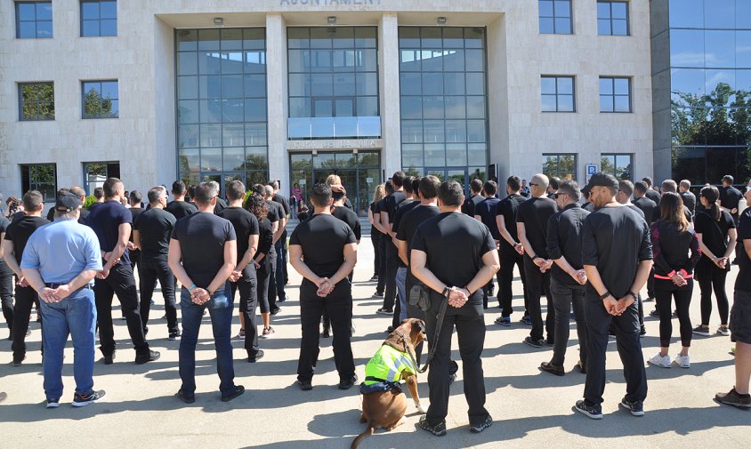 Protesta de la Policia Local davant de l'Ajuntament, el passat 5 d'octubre