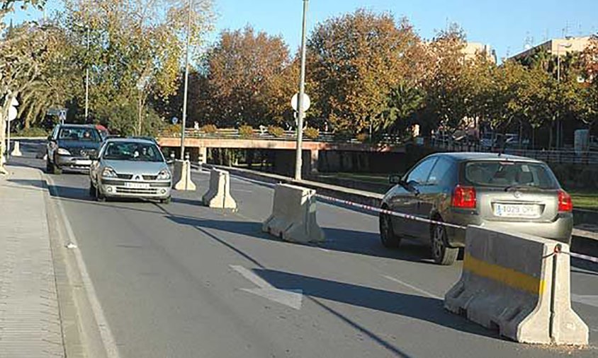 Aspecte del tram del passeig de La Salle, on s'han habilitat dos sentits de circulació