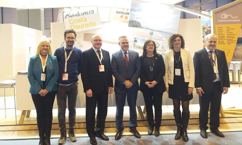 Els representants de Cambrils, Salou, Vila-seca i Reus, ahir, a Fitur