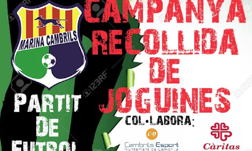 Cartell de la campanya de recollida de joguines i el partit amistós