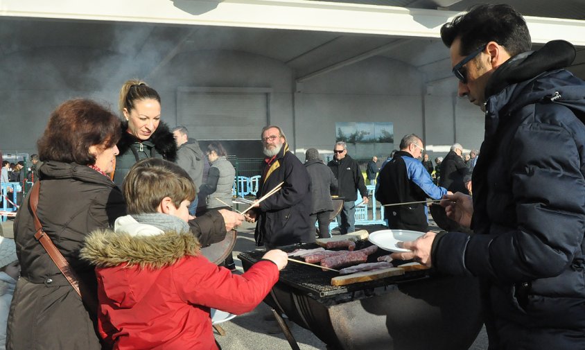 Un moment de l'esmorzar de Sant Antoni, el passat dissabte al matí