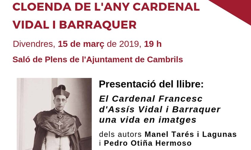 Cartell del darrer acte de l'Any Cardenal Vidal i Barraquer