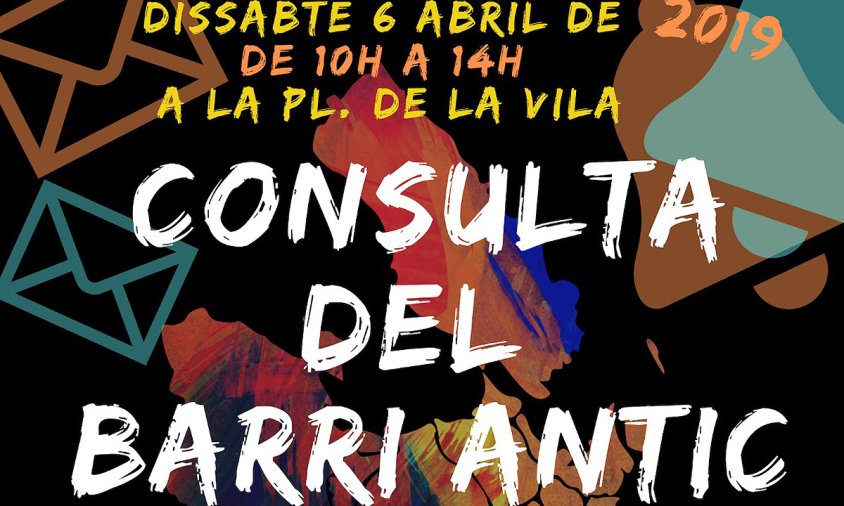 Cartell de la consulta veïnal que es farà demà dissabte a la plaça de la Vila