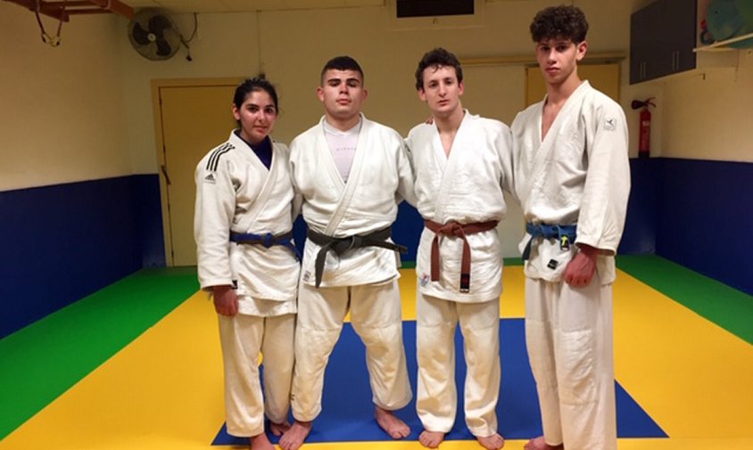 Els quatre judokes cambrilencs que van competir a la Copa Catalunya sènior