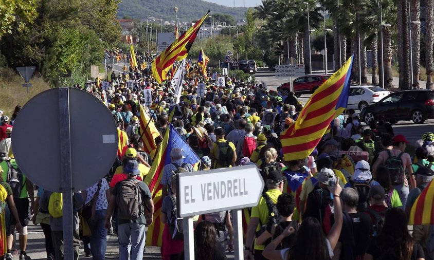 Pas de la Marxa des de Tarragona en direcció a Barcelona, ahir