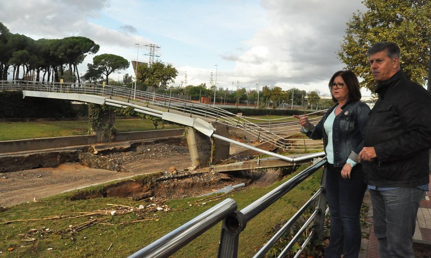 L'alcaldessa Camí Mendoza i el regidor de Serveis, Medi Ambient i Protecció Ciutadana –Lluís Abella–, aquest matí