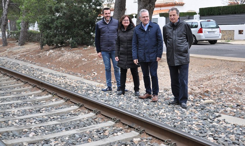 Trobada dels alcaldes de Mont-roig, Fran Morancho; de Cambrils, Camí Mendoza; de Salou, Pere Granados i de Vandellòs i l'Hospitalet de l'Infant, Alfons Garcia, en la trobada que van fer l'1 de febrer de 2018