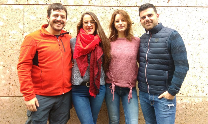 Gerard Pinyol, Maria Pijuan, Laura Aragonès i Marc Luque, després de l'assemblea dels Xiquets de Cambrils, celebrada aquest passat diumenge