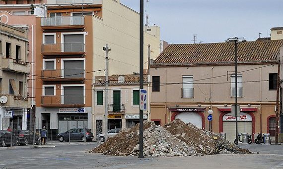 Aspecte de la plaça del Pòsit, aquest passat diumenge