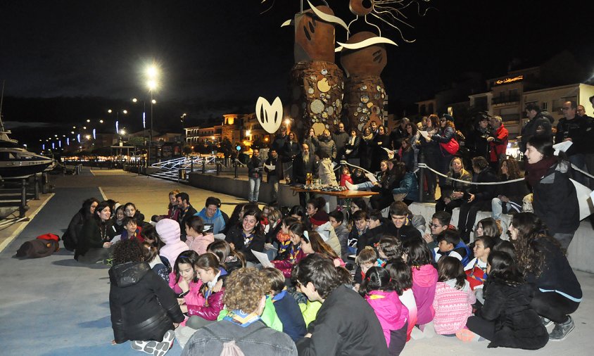 L'Agrupament Escolta Gent de Mar al port, aquest passat desembre, en motiu de la inauguració del pessebre