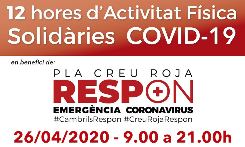 Cartell de l'activitat esportiva solidària del proper 26 d'abril en favor de Creu Roja