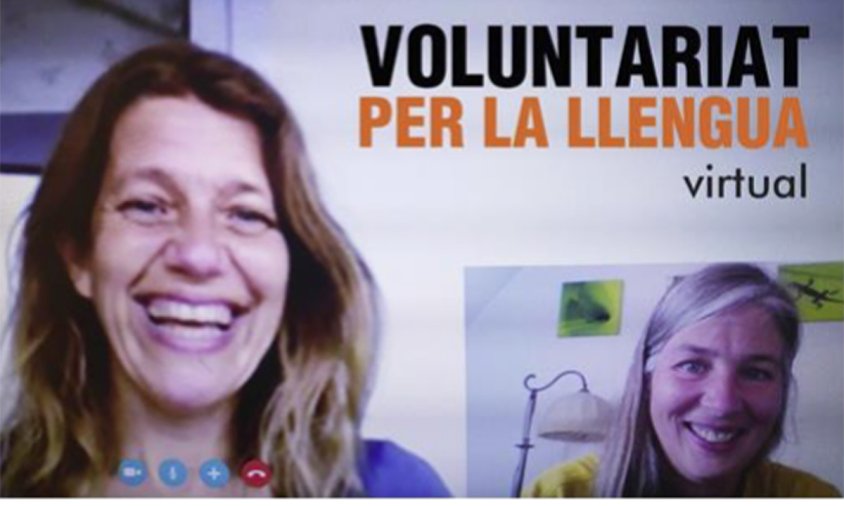 Imatge d'una sessió virtual de Voluntariat per la Llengua