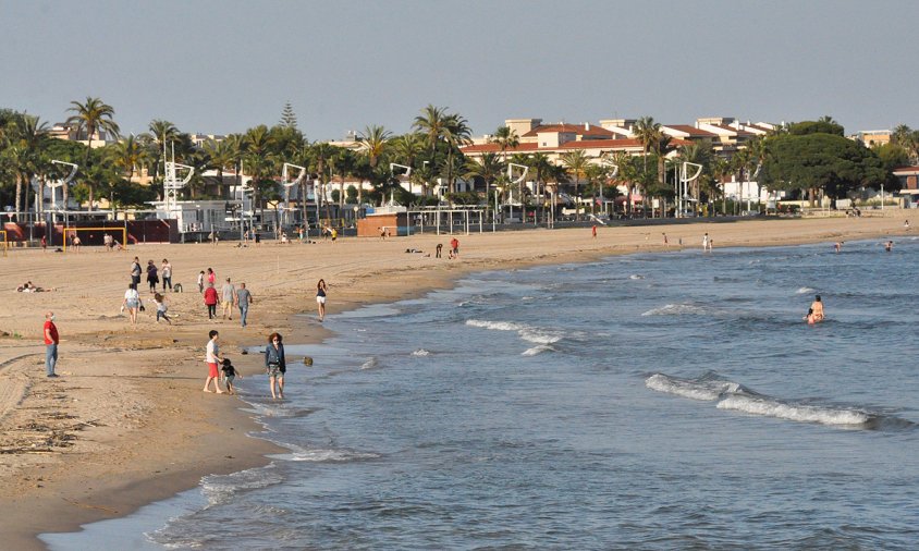 Imatge de la platja del Regueral, ahir a la tarda