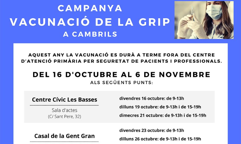 Cartell de la campanya de vacunació de la grip