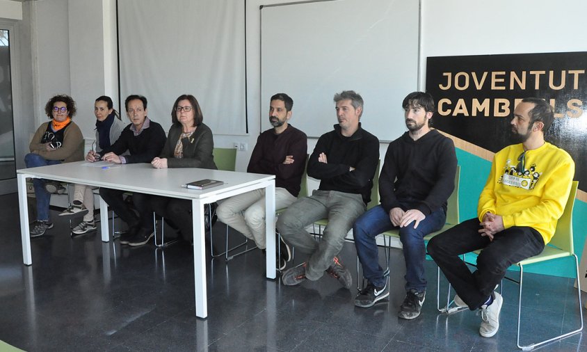 Roda de premsa conjunta, ahir al matí a l'Ateneu Juvenil