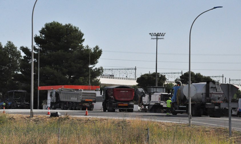 Imatge d'arxiu d'unes obres d'adequació que es van realitzar a l'antic peatge, el passat mes de juliol