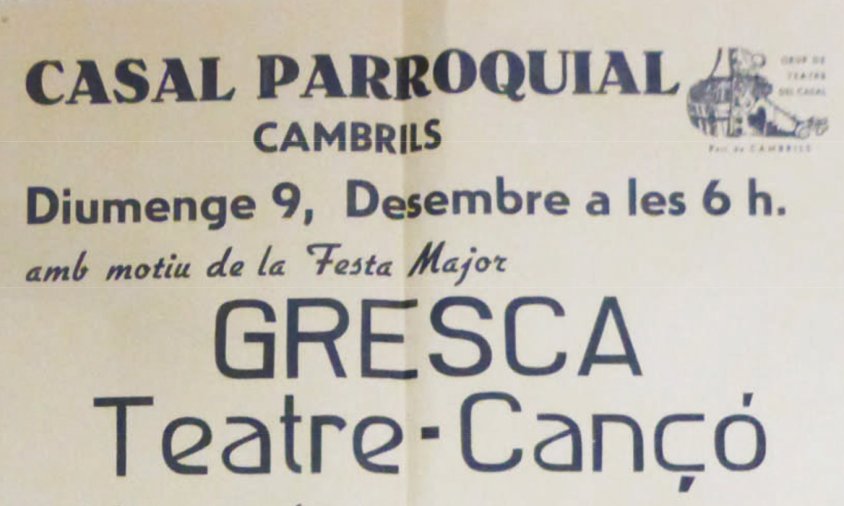 Cartell de l'espectacle Gresca, teatre-cançó al Casal Parroquial / Any 1984